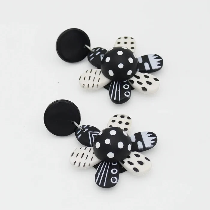 Clip-On Garden Of Colors Flower Earring