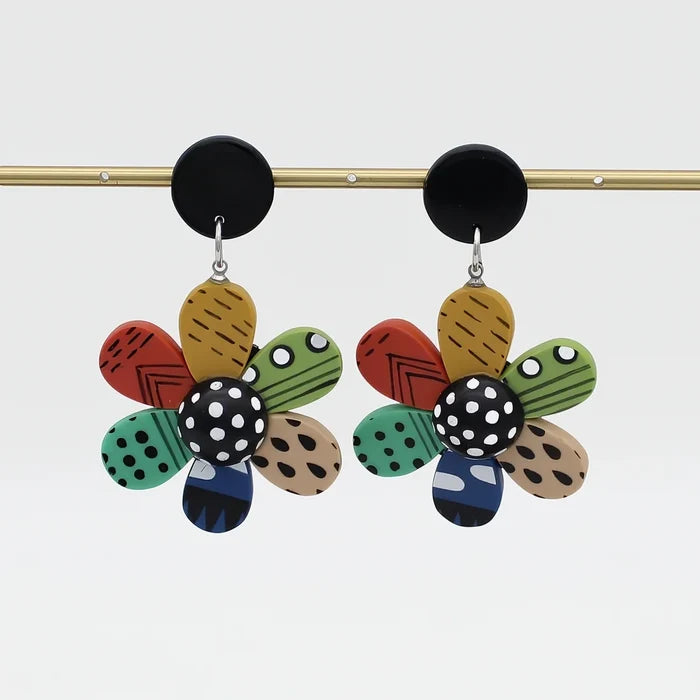 Clip-On Garden Of Colors Flower Earring