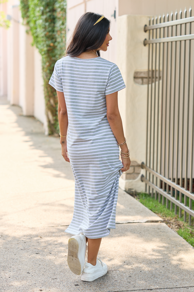 Consistently Confident Striped T-Shirt Midi Dress