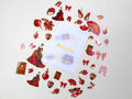 Atlas Stationers - CoraCreaCrafts Foil Sticker Pack - Victorian Red - Stickers