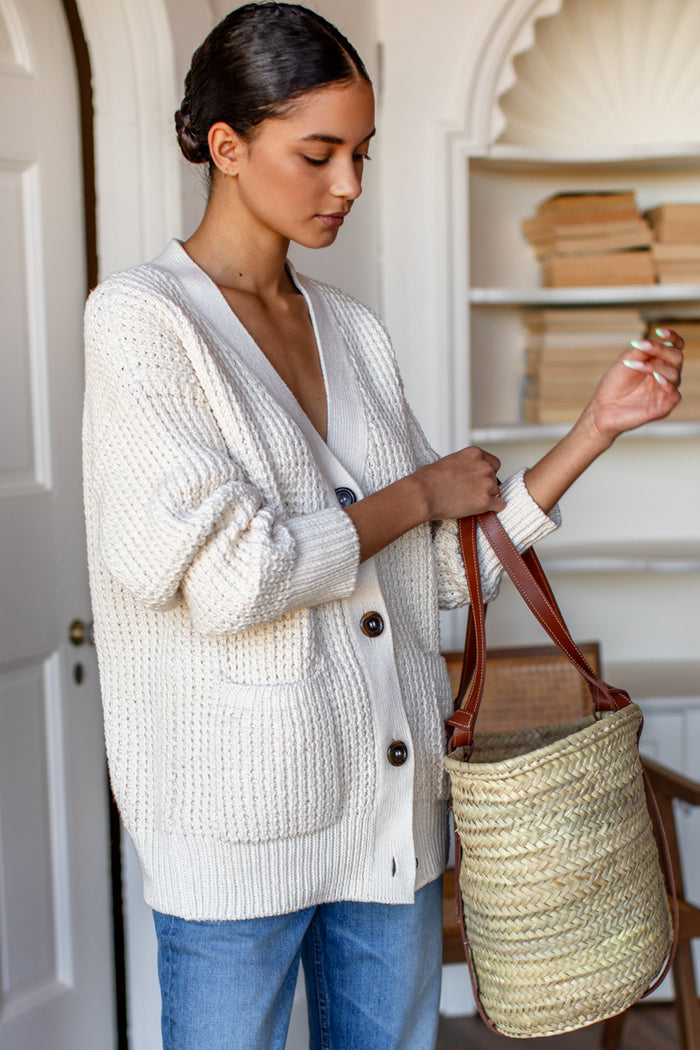 Cozy Cotton Cardigan - Ivory Tanguis