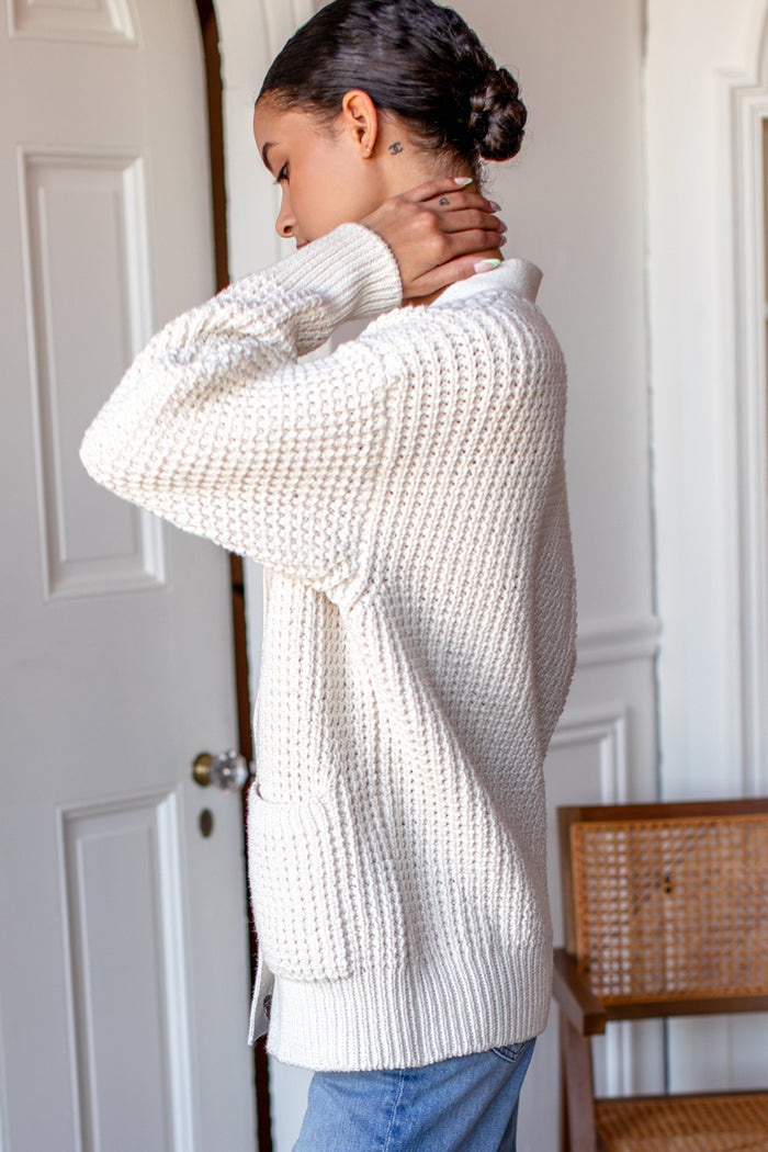 Cozy Cotton Cardigan - Ivory Tanguis