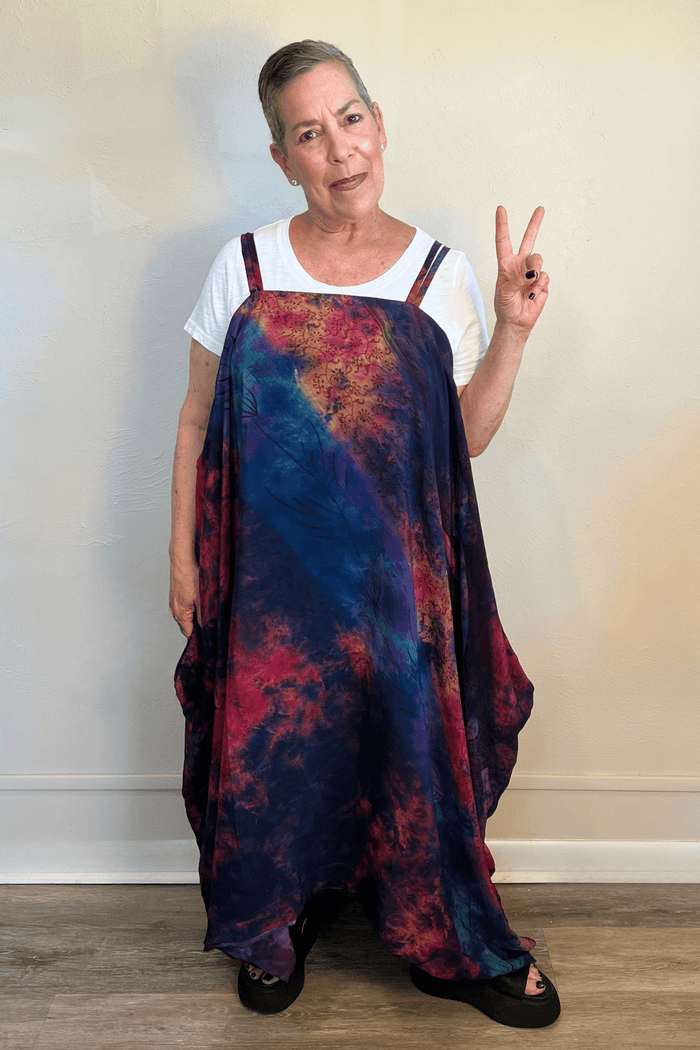 Crepe Sari Gonna Shine Maxi Dress