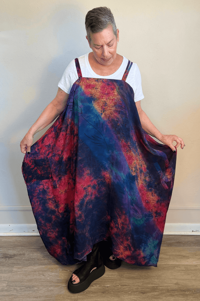 Crepe Sari Gonna Shine Maxi Dress