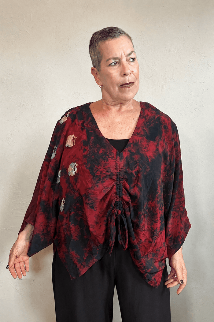 Crepe Sari Hi-Lo Butterfly Top