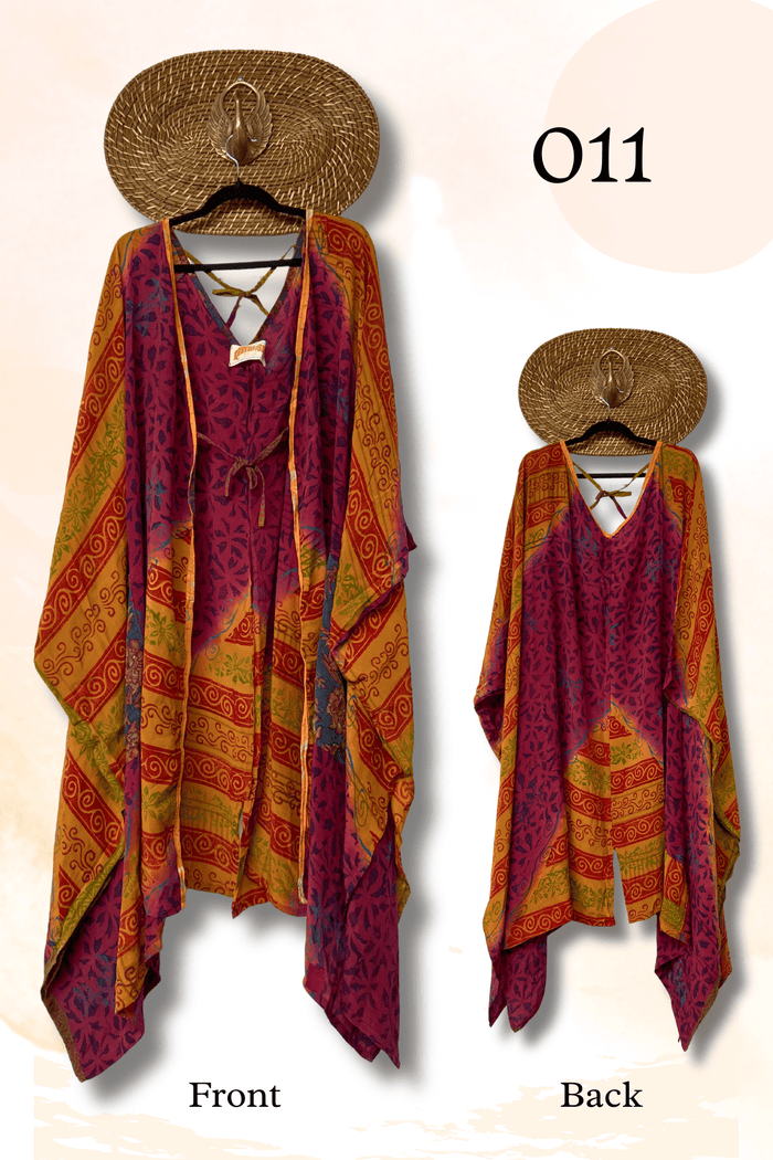 Crepe Sari Orchid Kimono