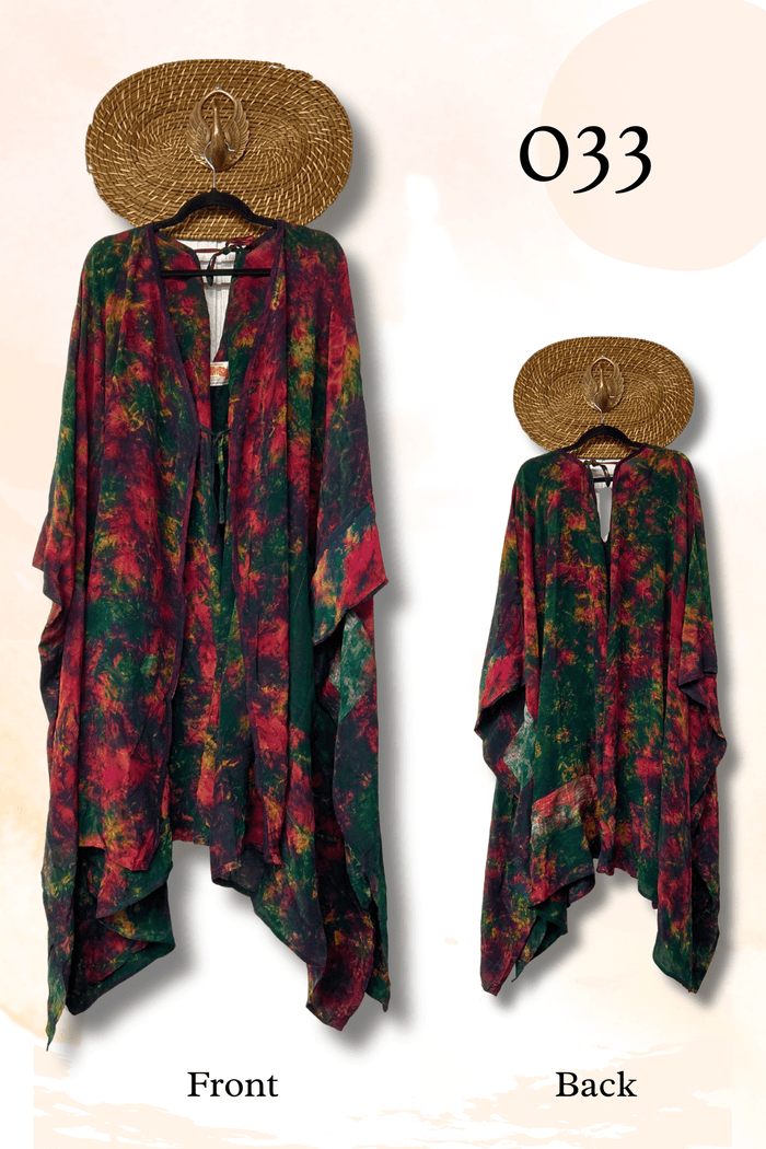 Crepe Sari Orchid Kimono