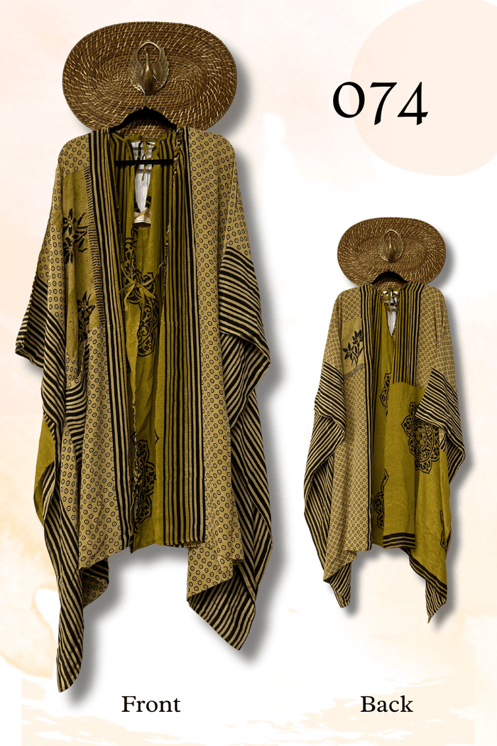 Crepe Sari Orchid Kimono