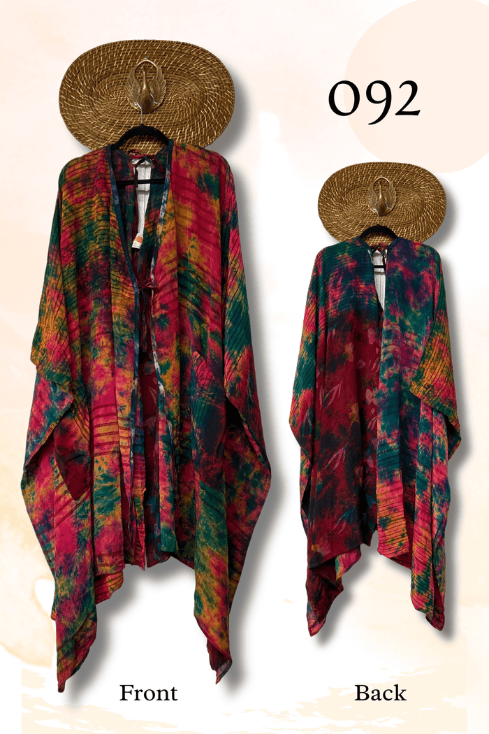 Crepe Sari Orchid Kimono