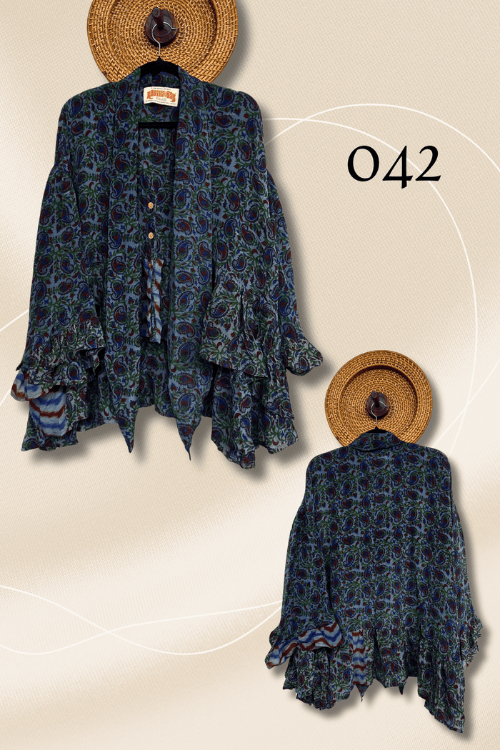 Crepe Sari Wild Rose Top