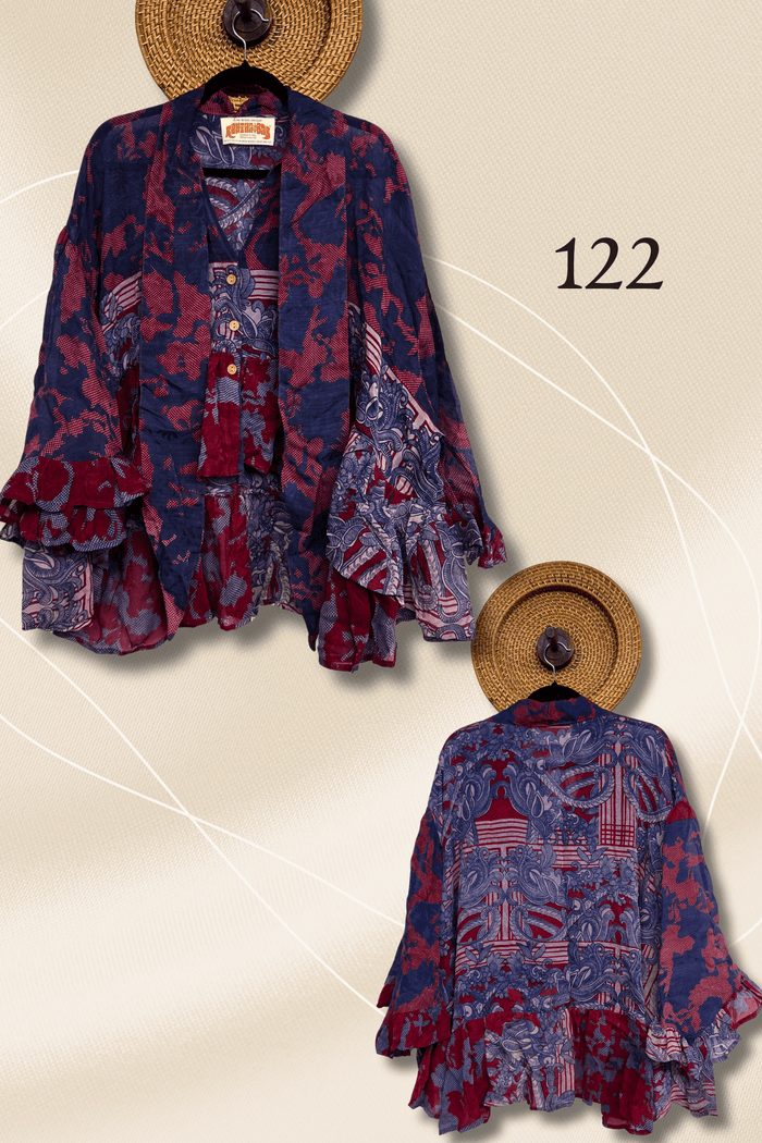 Crepe Sari Wild Rose Top