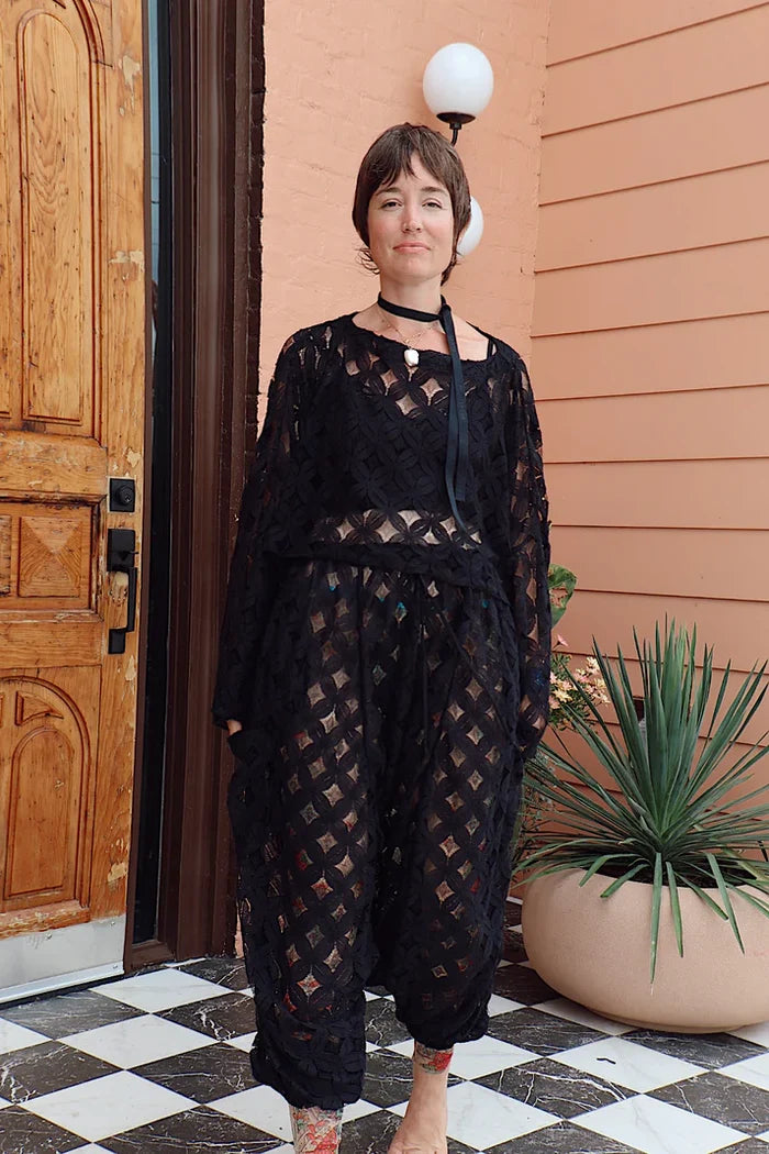 Crochet Be Still Harem Pants - Black