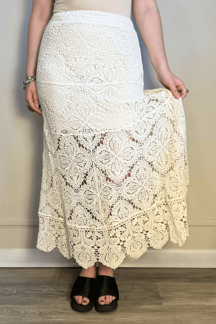 Crochet Knit Varied Pattern Skirt