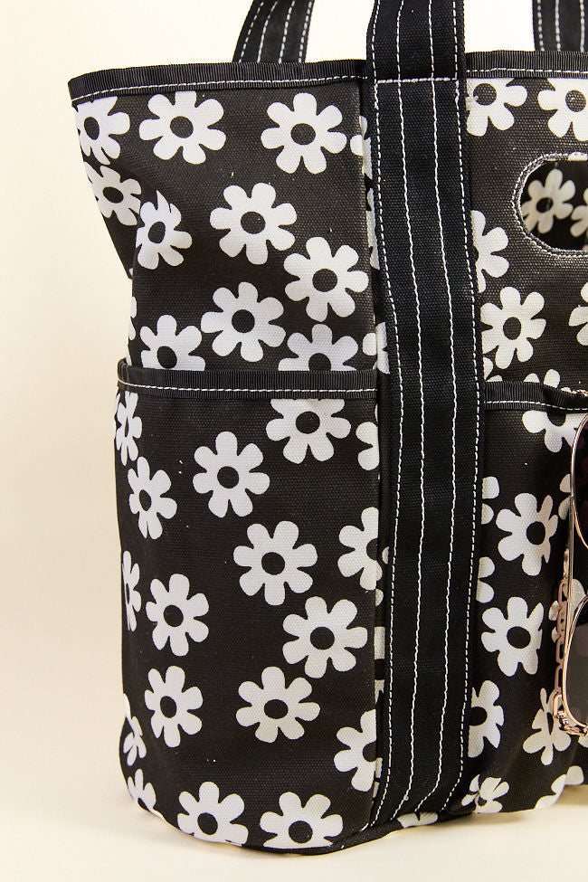 Daisy Daydreams Black Canvas Tote FINAL SALE
