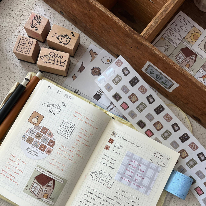 dana ate oatmeal! Balloonie Wooden Stamp