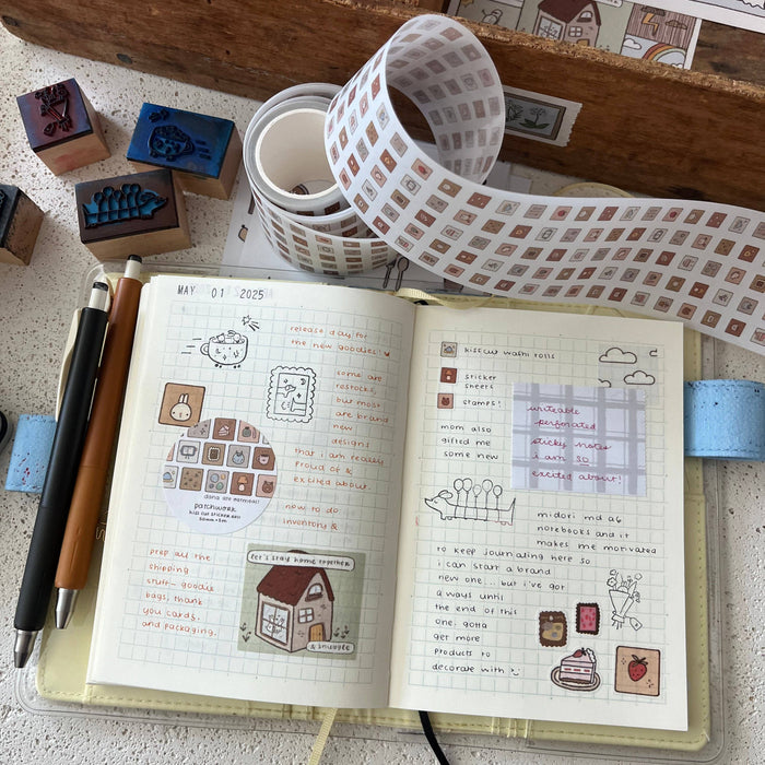 dana ate oatmeal! Patchwork Kiss Cut Sticker Roll