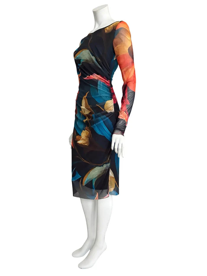 Delila Side-Ruched Cocktail Dress