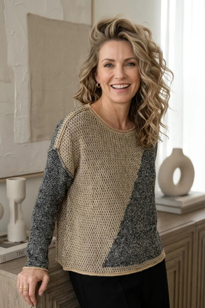 971711 Diagonal Pull Sweater