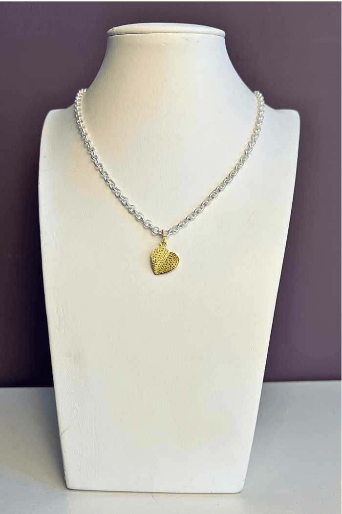 Diamond Folded Heart Necklace