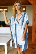 Emerson Short Caftan - Cerulean Organic