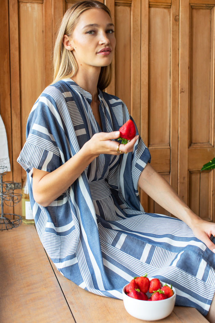 Emerson Short Caftan - Varied Stripe