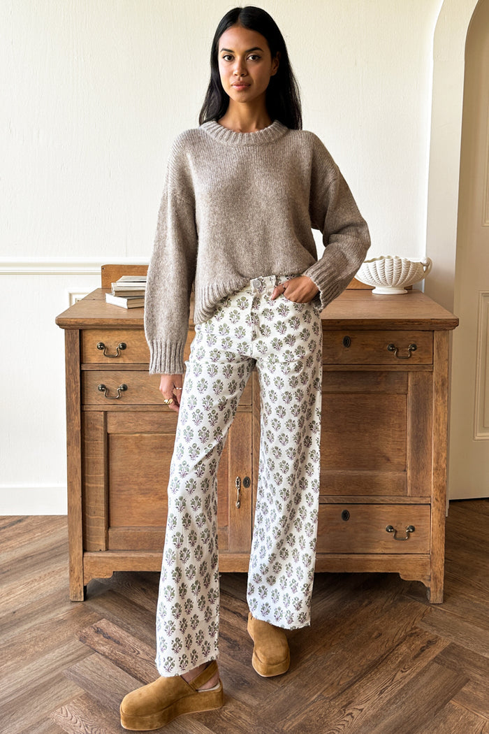 Everyday Pant - Library Flowers Parchment