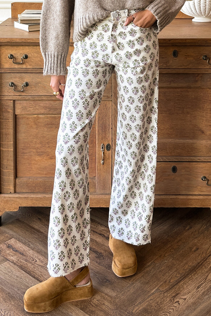 Everyday Pant - Library Flowers Parchment
