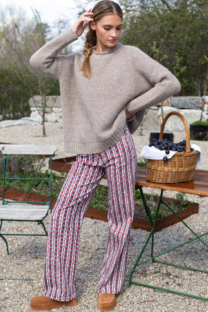 Everyday Pant - Vintage Floral Stripe