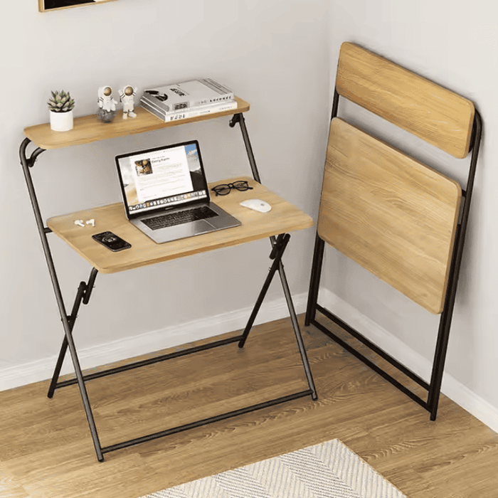 Fold Up Study Desk - Wood Top