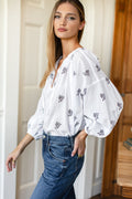 Folk Top - Black Sprig Organic