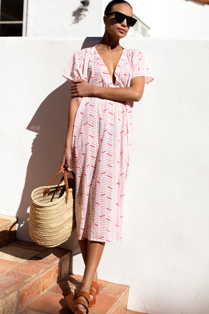 Francina Caftan - Chevron Blush Organic