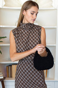 Frederique Sleeveless Blouse - Cocoa Plaid