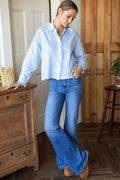 French Heirloom Shirt - Azure Clouds