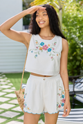 Fresh Flowers Ivory Multi Embroidered Woven Set FINAL SALE