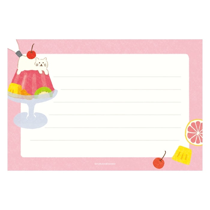 Furukawashiko Mini Horizontal Letter Set - Animal Sweets Workshop - Soda Cat