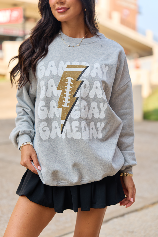 Gameday Football Grey Graphic Sweatshirt