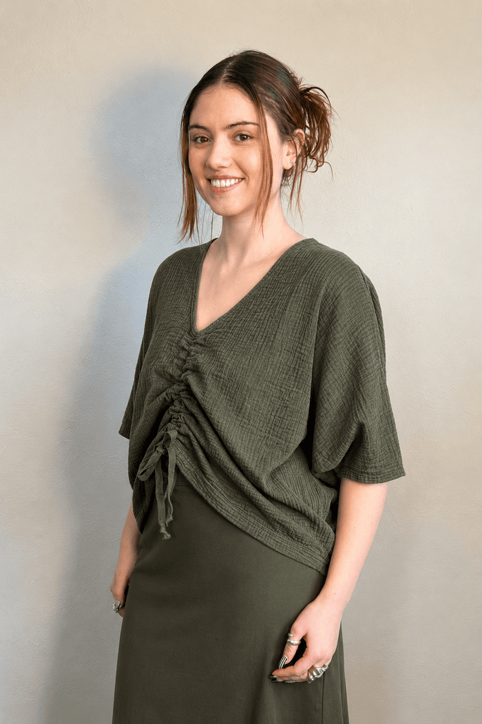 Gauze Ria Shirt - Peppercorn