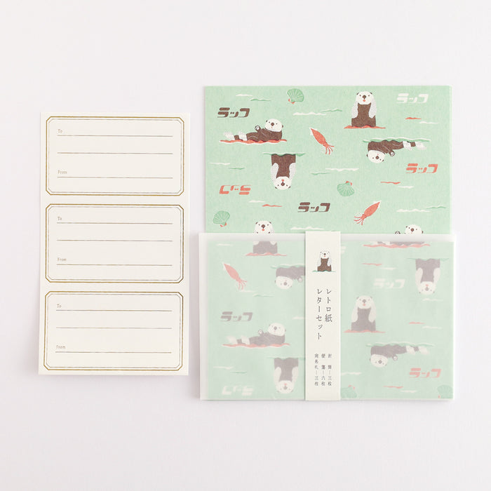 Atlas Stationers - Green Flash Animal Department Store Letter Set - Sea Otter - Stickers