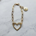Hammered Heart Charm Bracelet