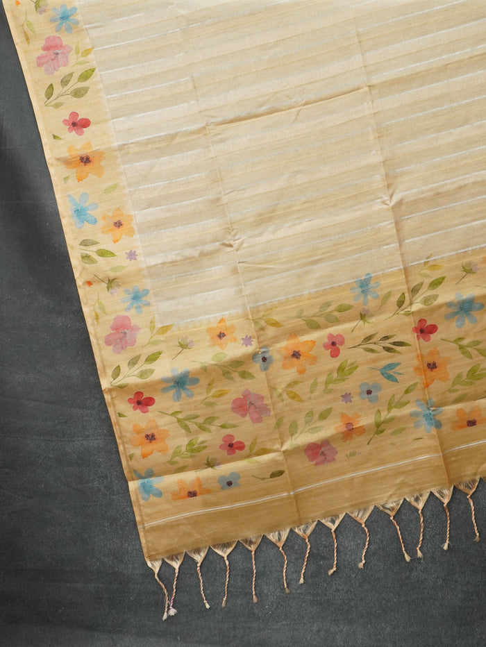 Handloom Printed Tussar Silk Saree | TTDS3564