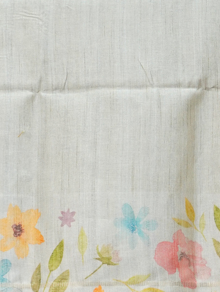 Handloom Printed Tussar Silk Saree | TTDS3564