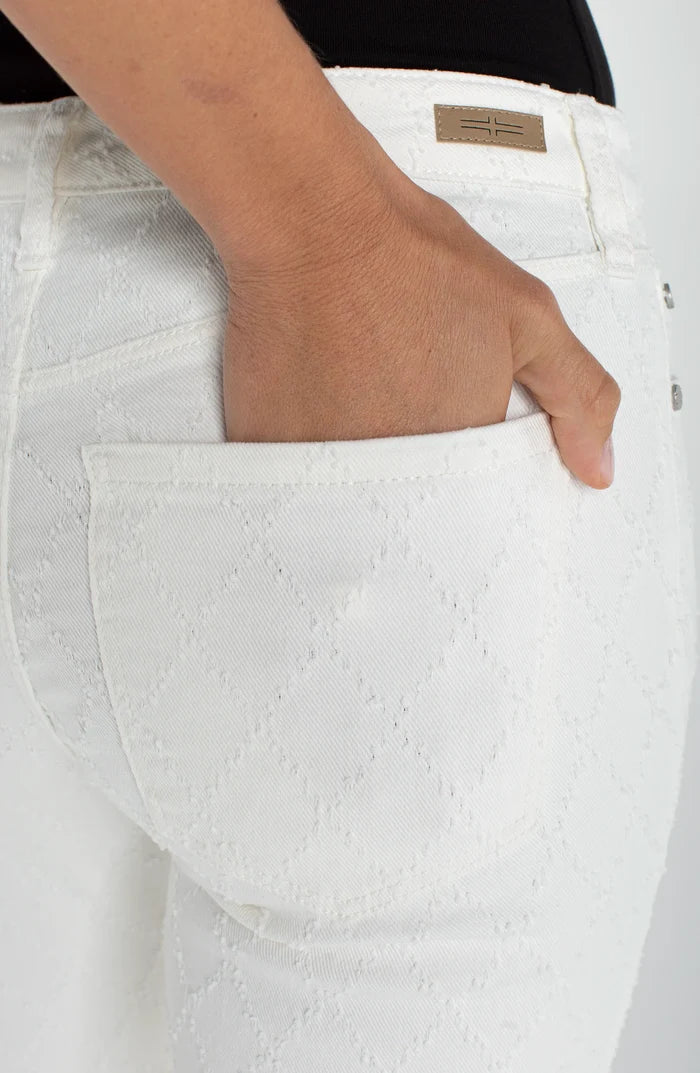 Hannah Crop Flare - White Diamond