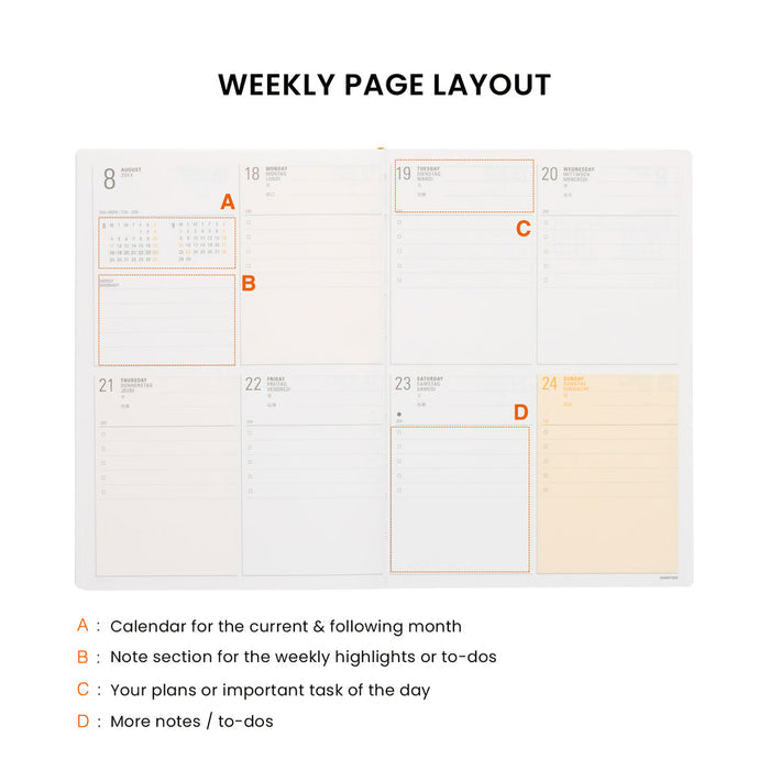 Hightide 2027 Weekly Diary Paper Cloth B6