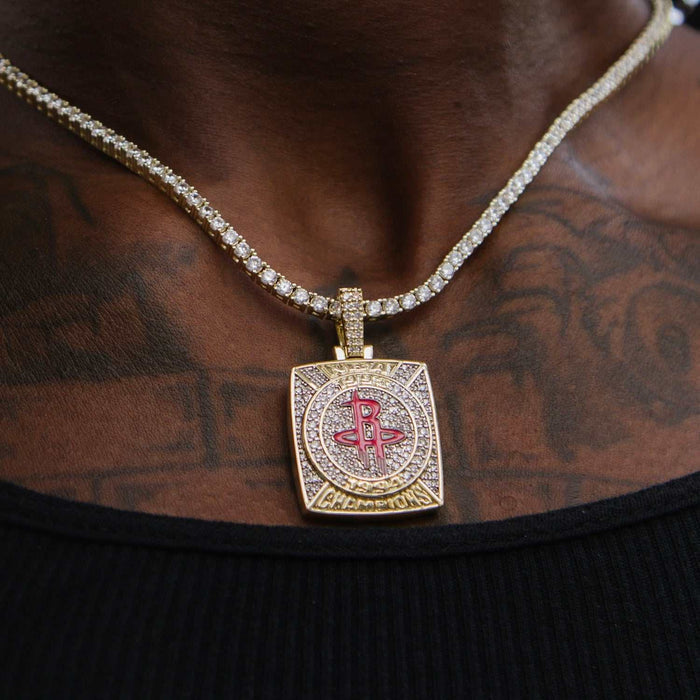 Houston Rockets Championship Pendant - Yellow Gold