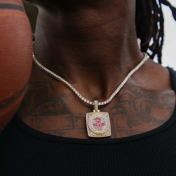 Houston Rockets Championship Pendant - Yellow Gold