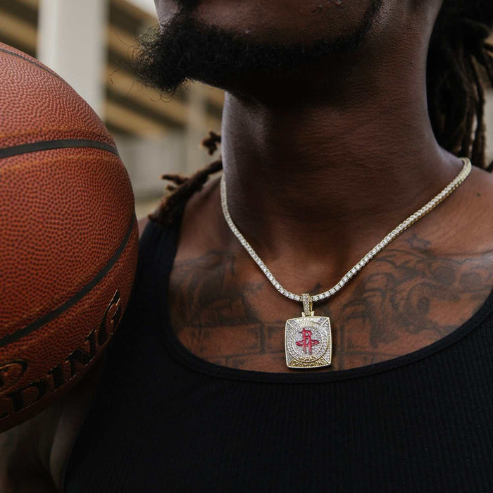 Houston Rockets Championship Pendant - Yellow Gold