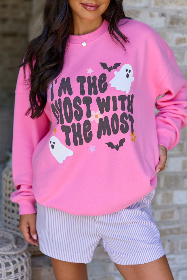 I'm The Ghost With The Most Pink Graphic Sweatshirt