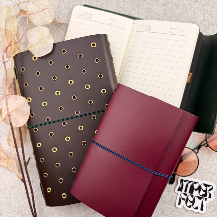 Imperfect Concepts Baxter Leather Notebook - A5 Bifold - Dark Brown