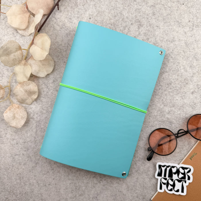 Imperfect Concepts Baxter Leather Notebook - A5 Bifold - Turquoise