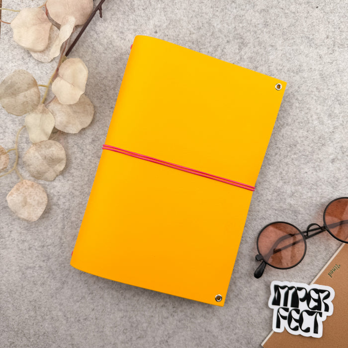 Imperfect Concepts Baxter Leather Notebook - A5 Bifold - Yellow